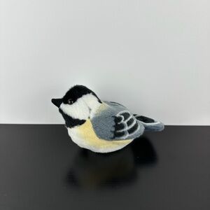 Wild Republic K&M Audubon Black Capped Chickadee Plush Bird 7” Sound Works